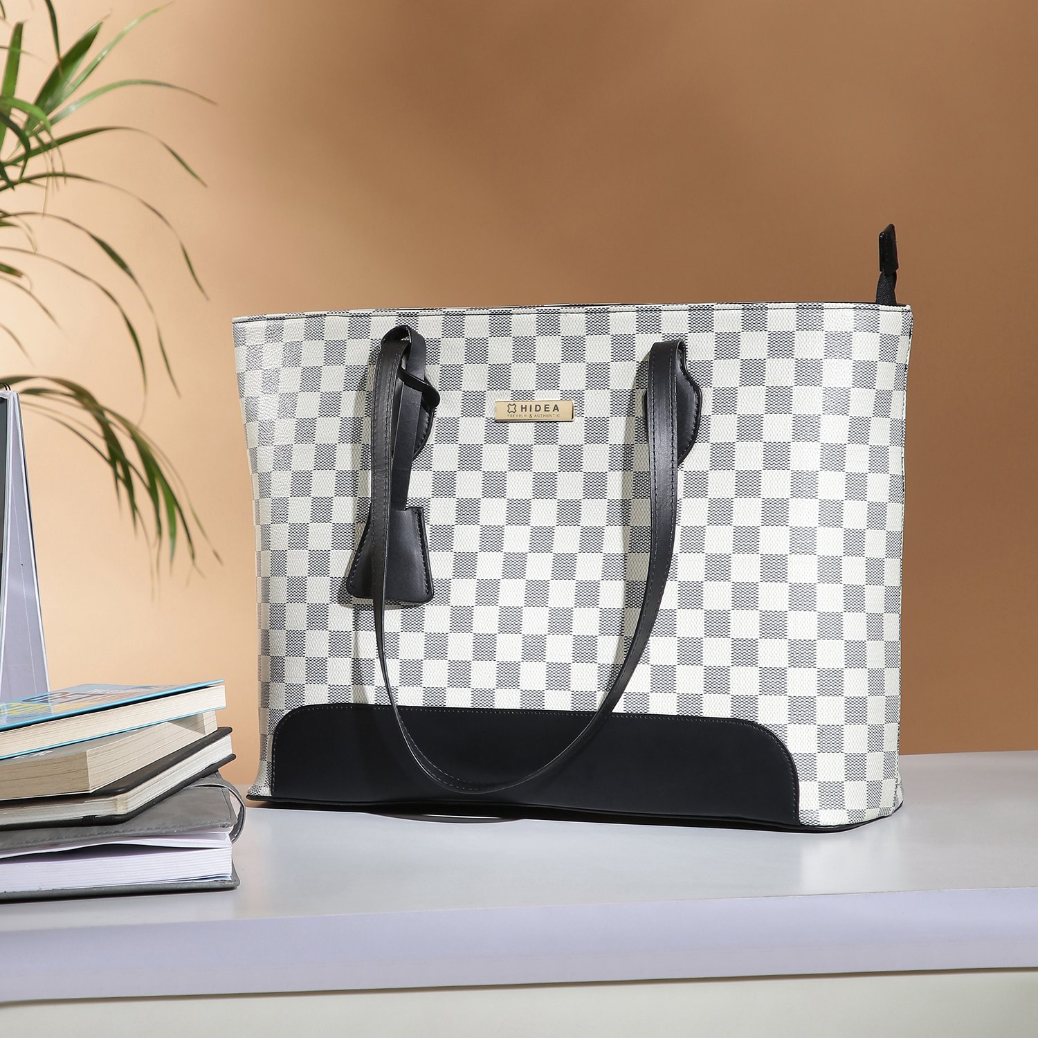 Mirelle Checked Tote Bag